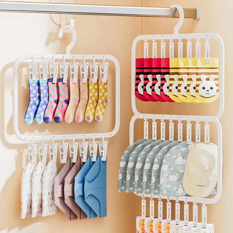 ~Multi-clip Sock Drying Hanger - Baby Clothing Hanging Rack ulasan dan harga
