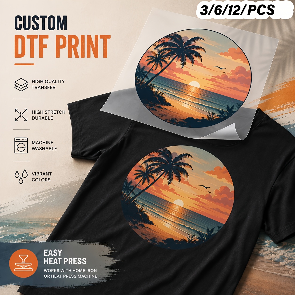 6PCS Custom DTF Heat Transfers - Baby Clothing Usa ulasan dan harga
